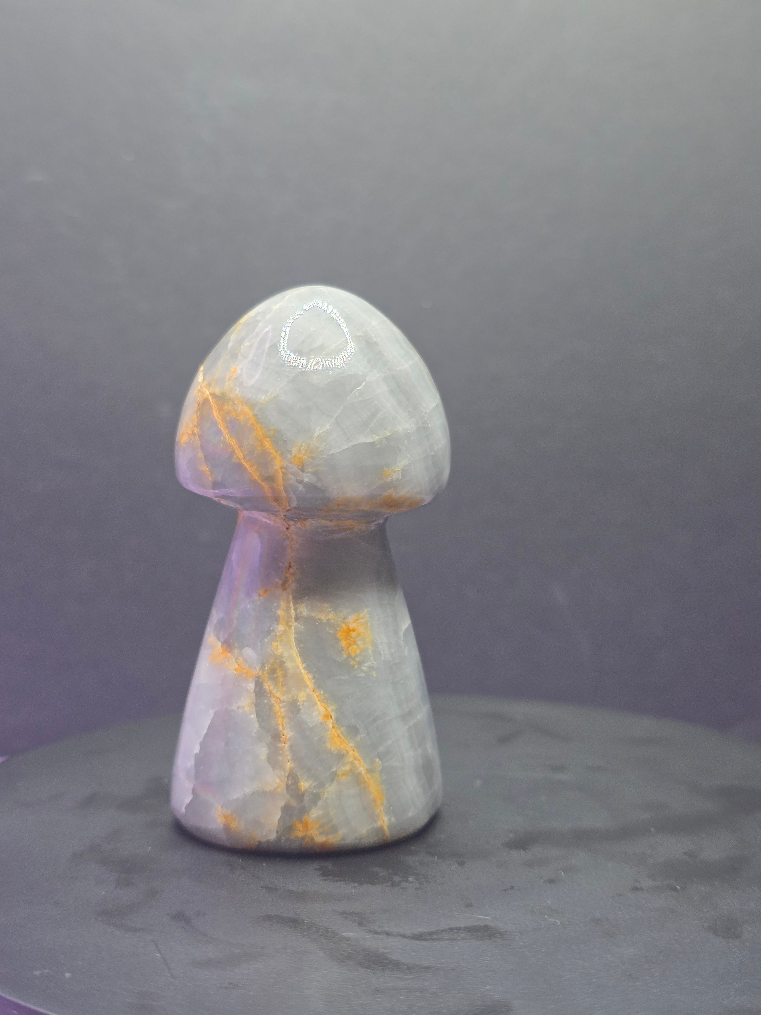 Gray Onyx Mushroom Carving A