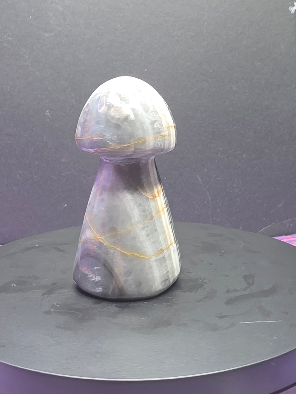 Gray Onyx Mushroom Carving B