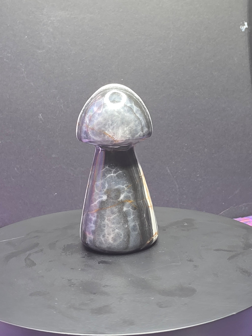 Gray Onyx Mushroom Carving B