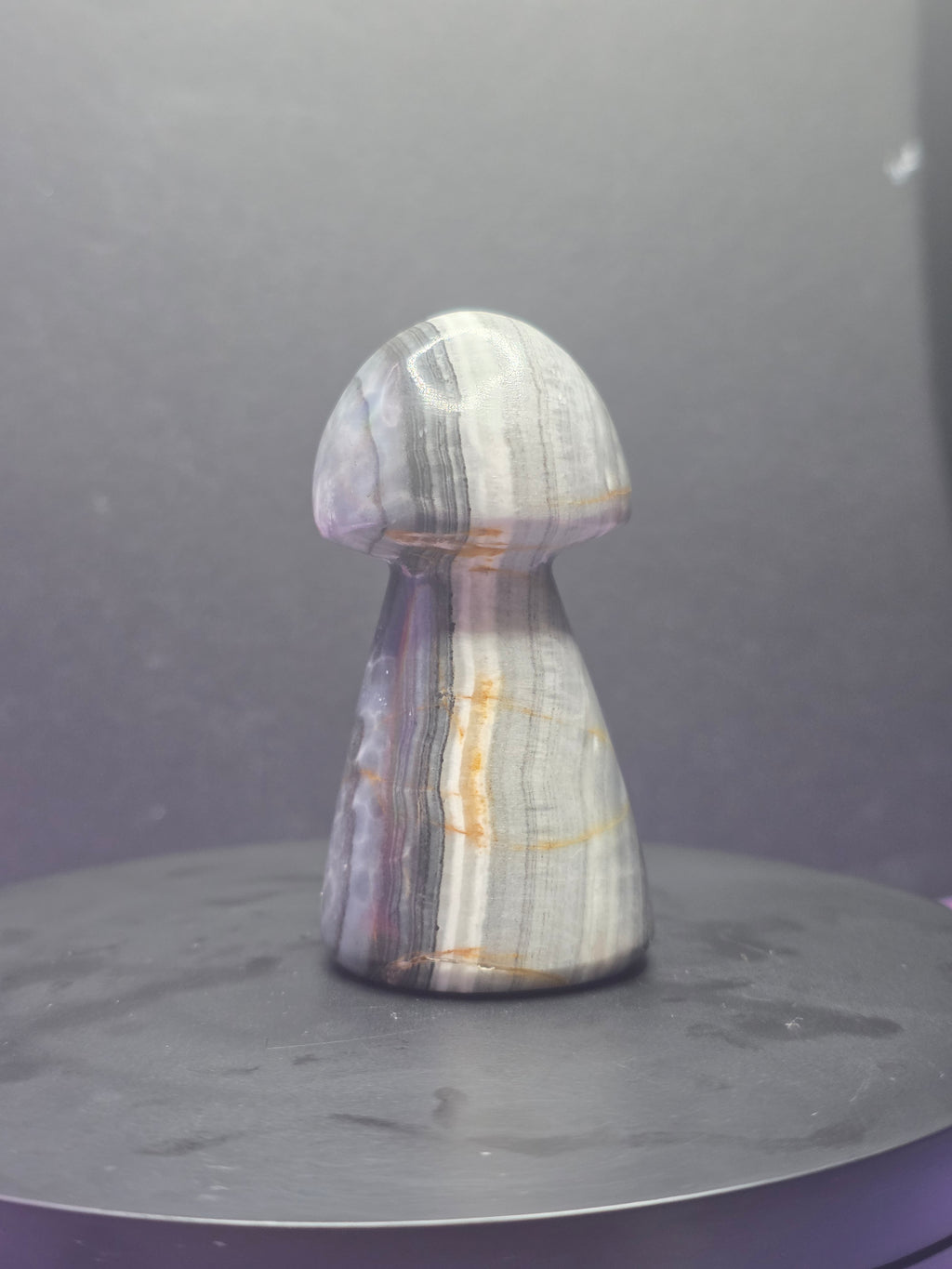 Gray Onyx Mushroom Carving B