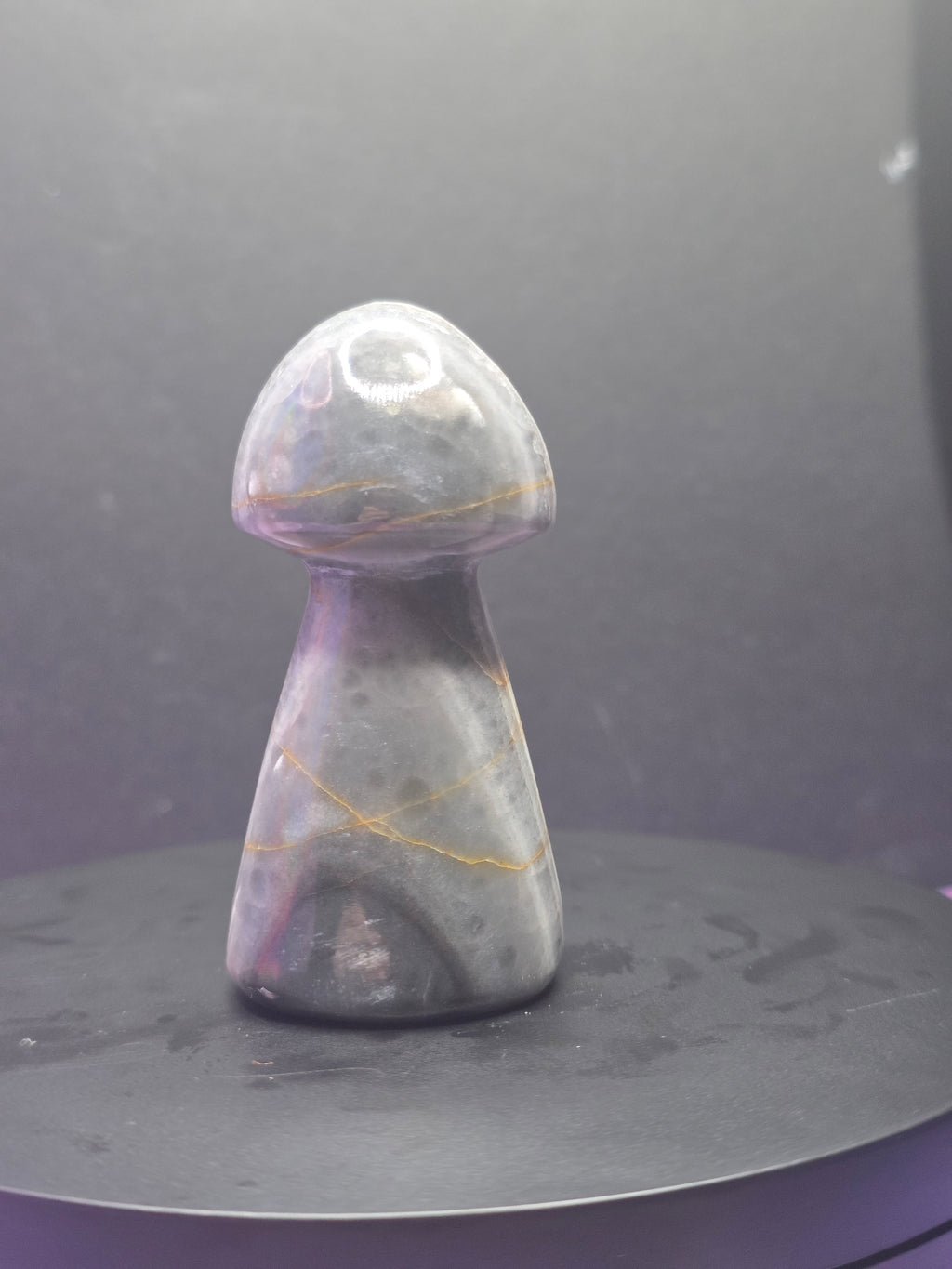 Gray Onyx Mushroom Carving B