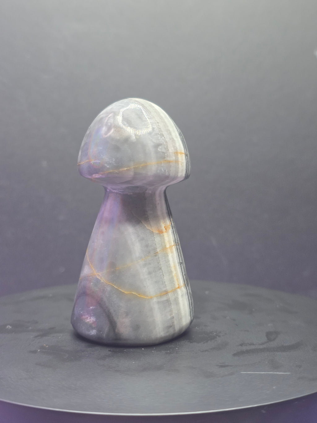 Gray Onyx Mushroom Carving B