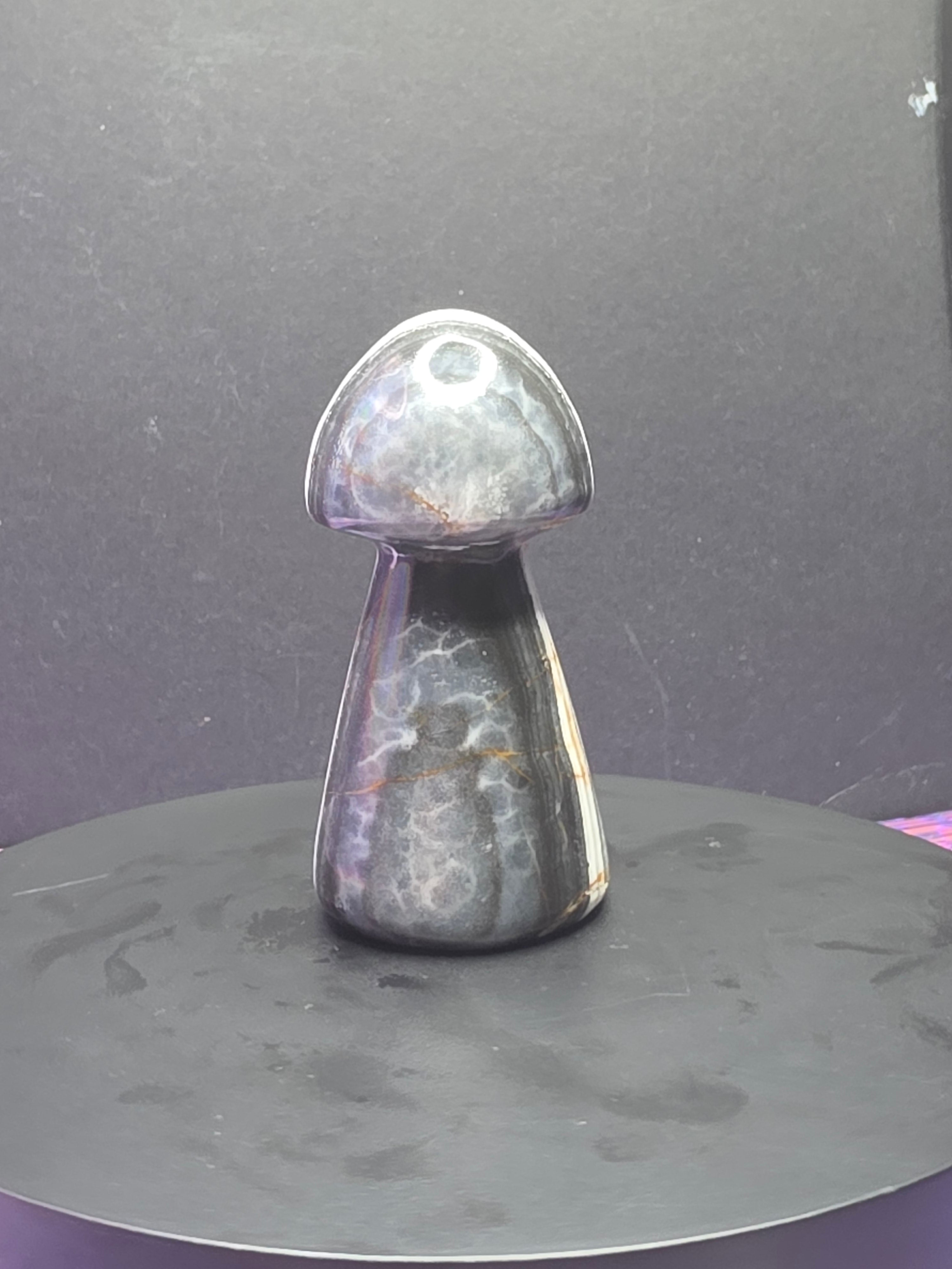 Gray Onyx Mushroom Carving B