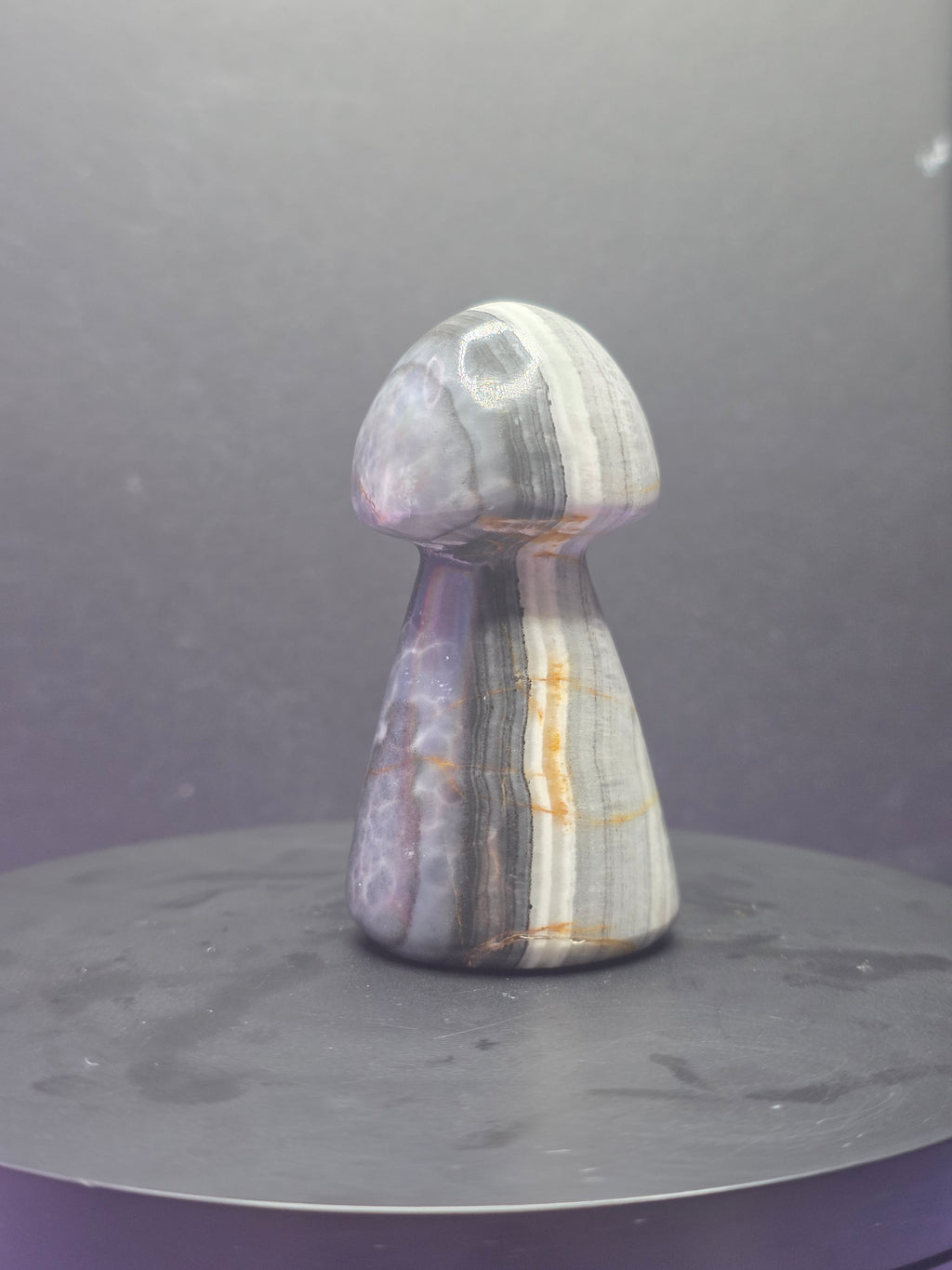 Gray Onyx Mushroom Carving B