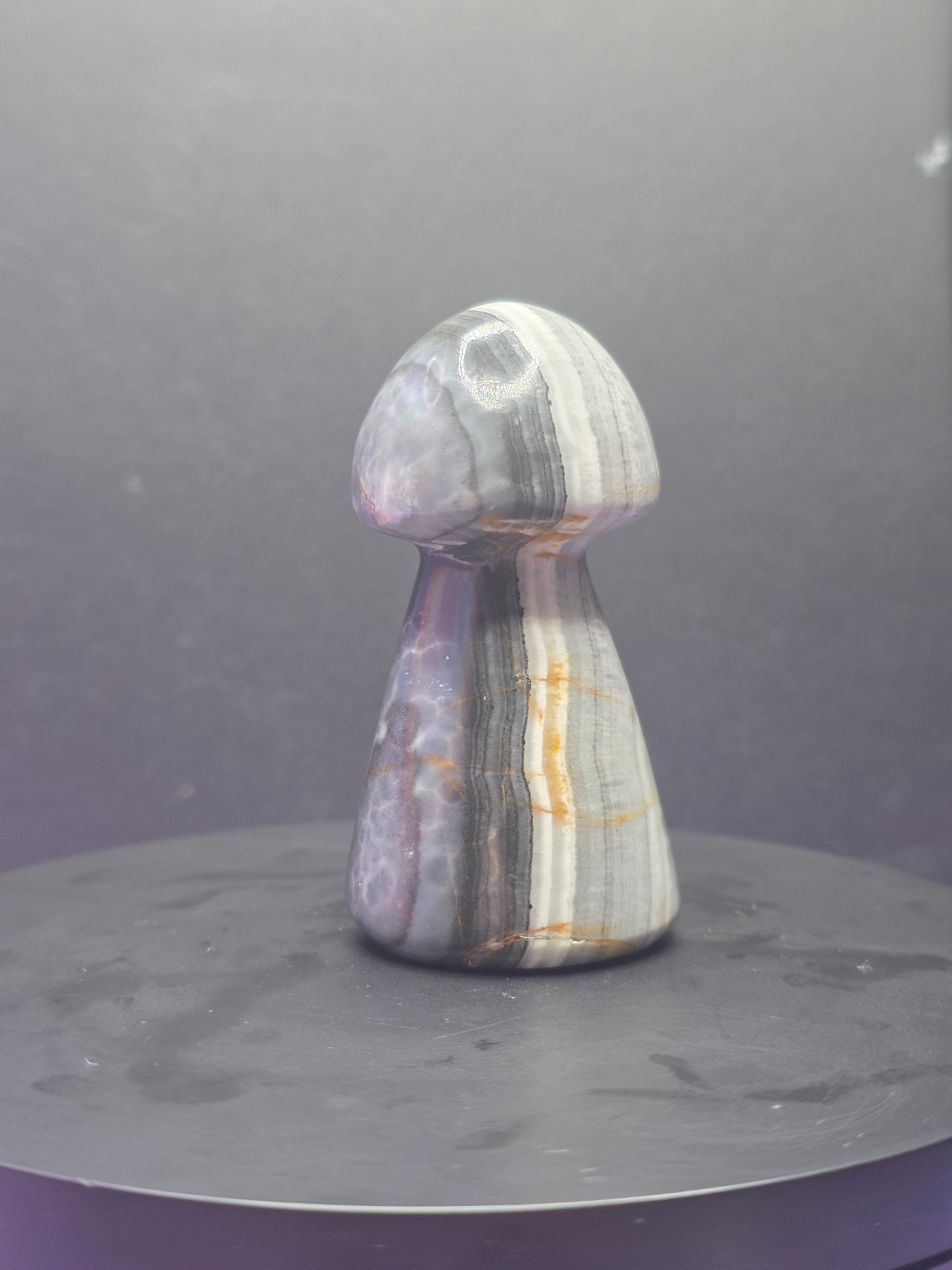 Gray Onyx Mushroom Carving B