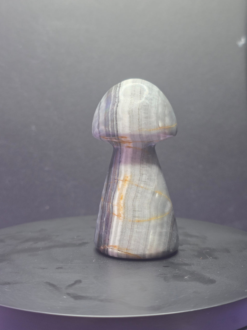 Gray Onyx Mushroom Carving B