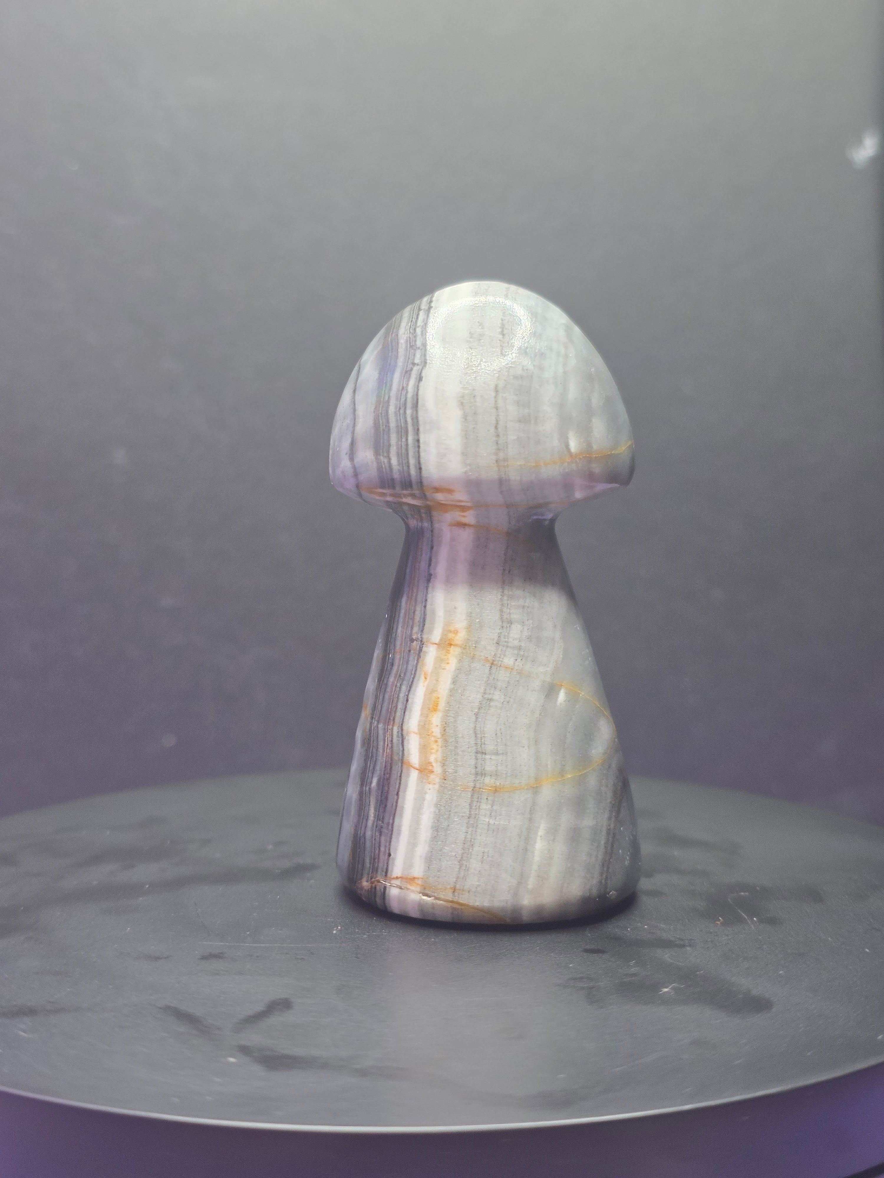 Gray Onyx Mushroom Carving B