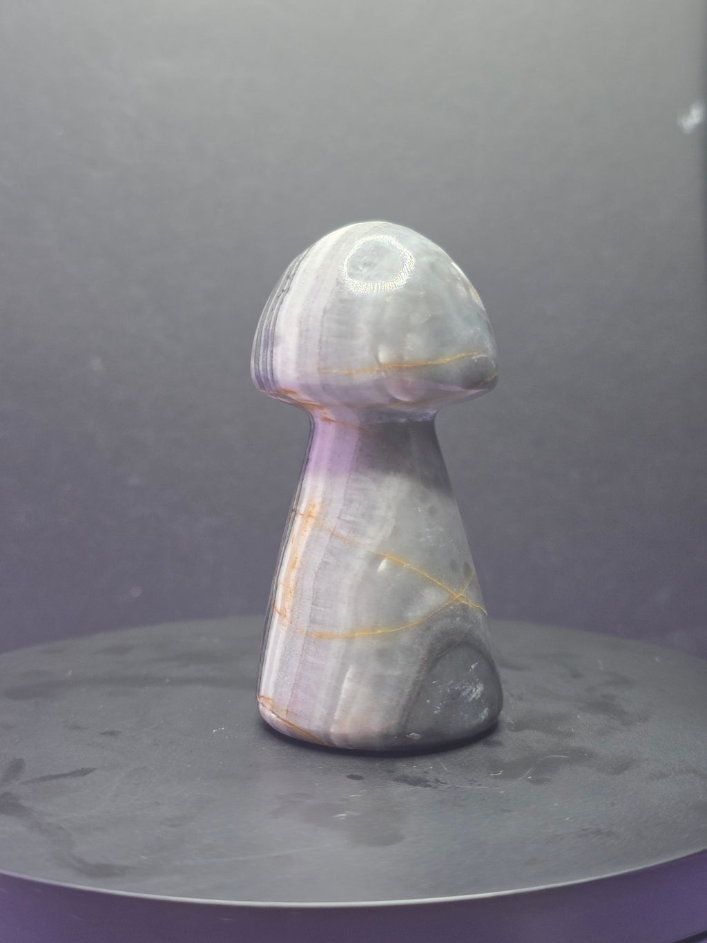 Gray Onyx Mushroom Carving B