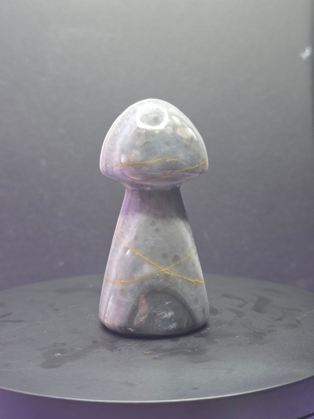 Gray Onyx Mushroom Carving B