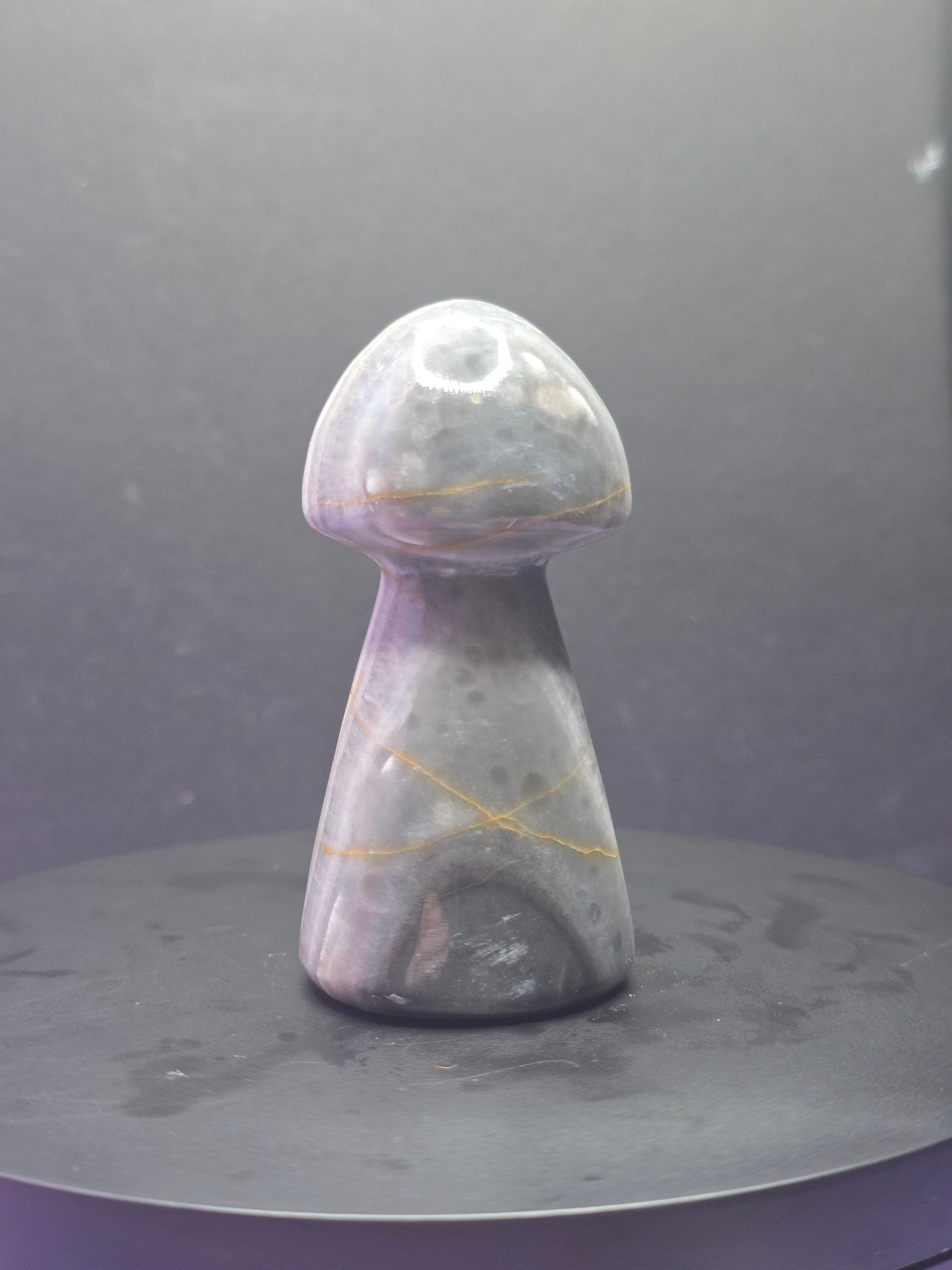 Gray Onyx Mushroom Carving B