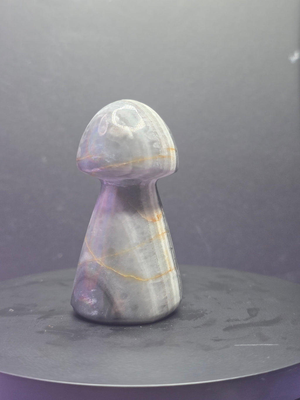 Gray Onyx Mushroom Carving B