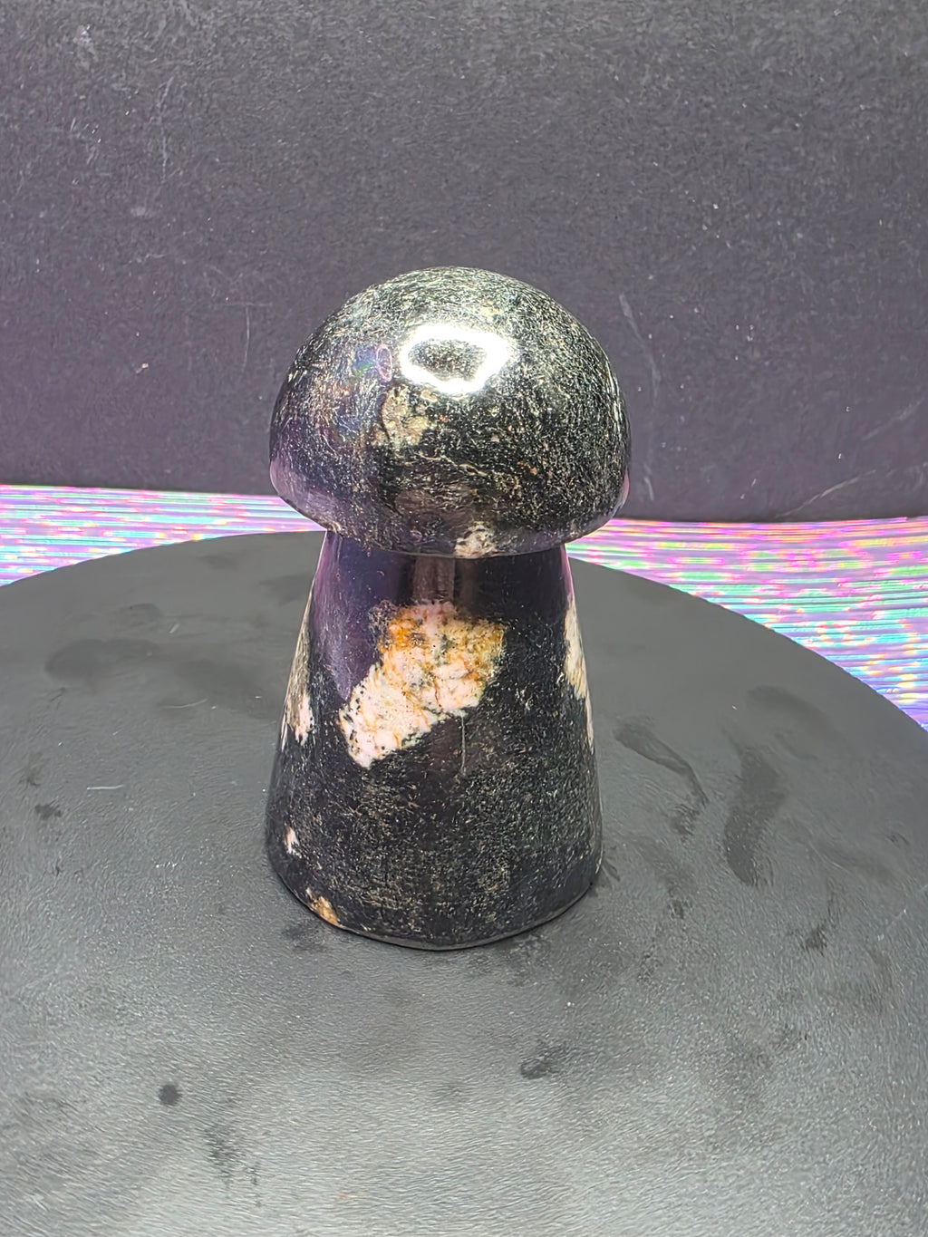 Snowflake Rhodonite Mushroom Carving B