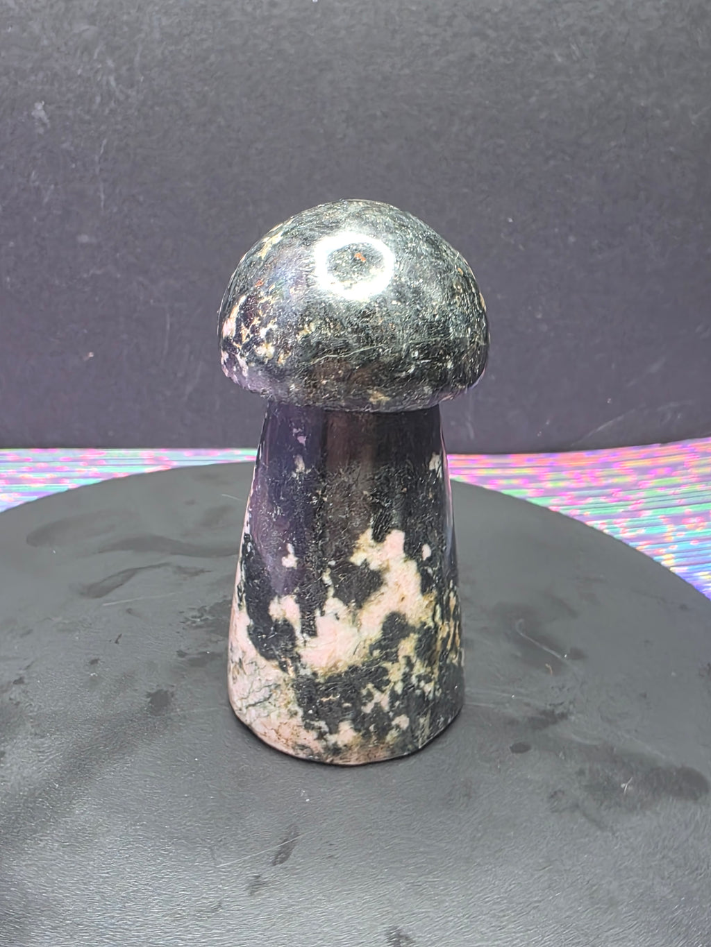 Snowflake Rhodonite Mushroom Carving C