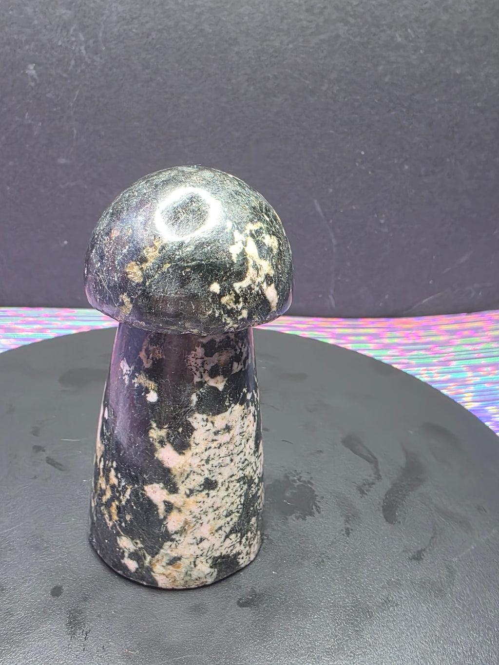 Snowflake Rhodonite Mushroom Carving C