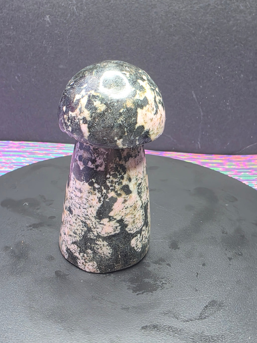 Snowflake Rhodonite Mushroom Carving C