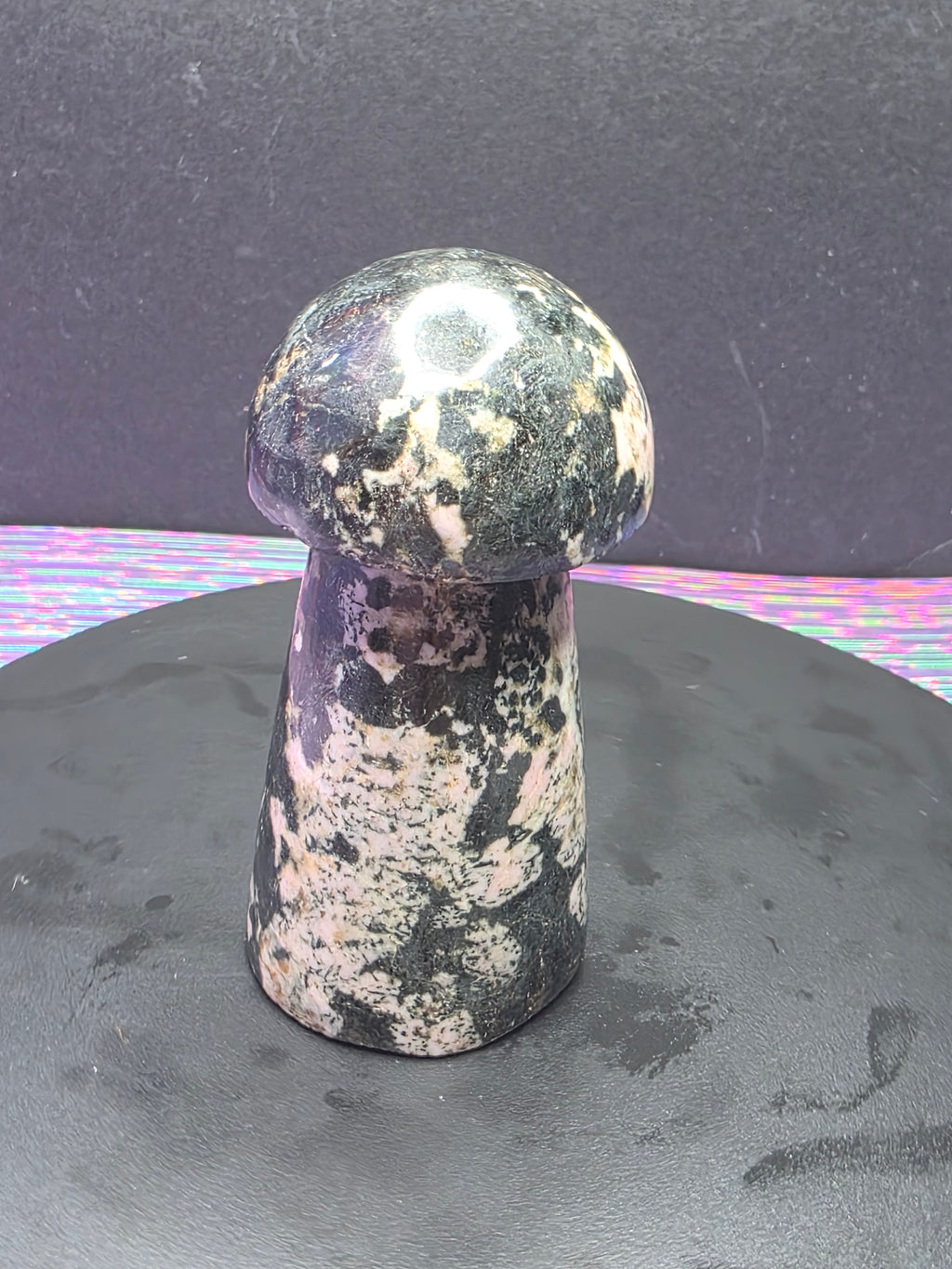 Snowflake Rhodonite Mushroom Carving C