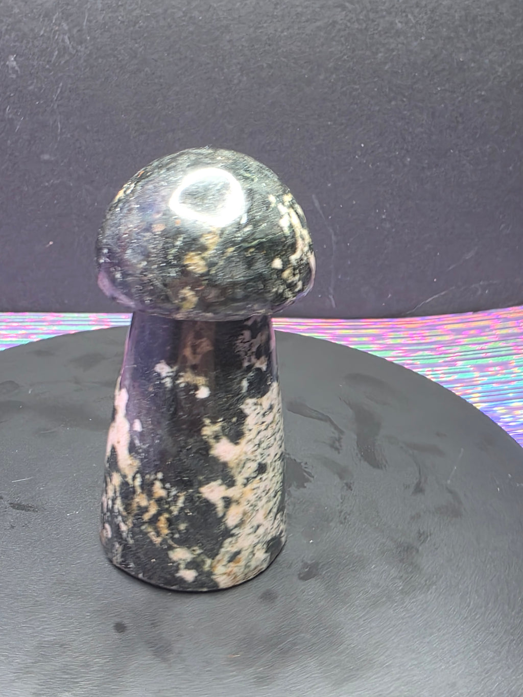 Snowflake Rhodonite Mushroom Carving C