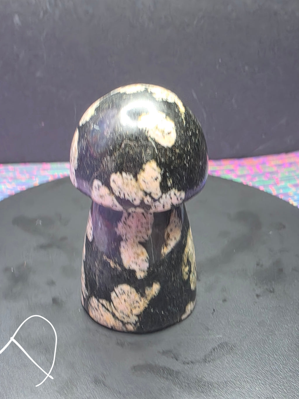 Snowflake Rhodonite Mushroom Carving D