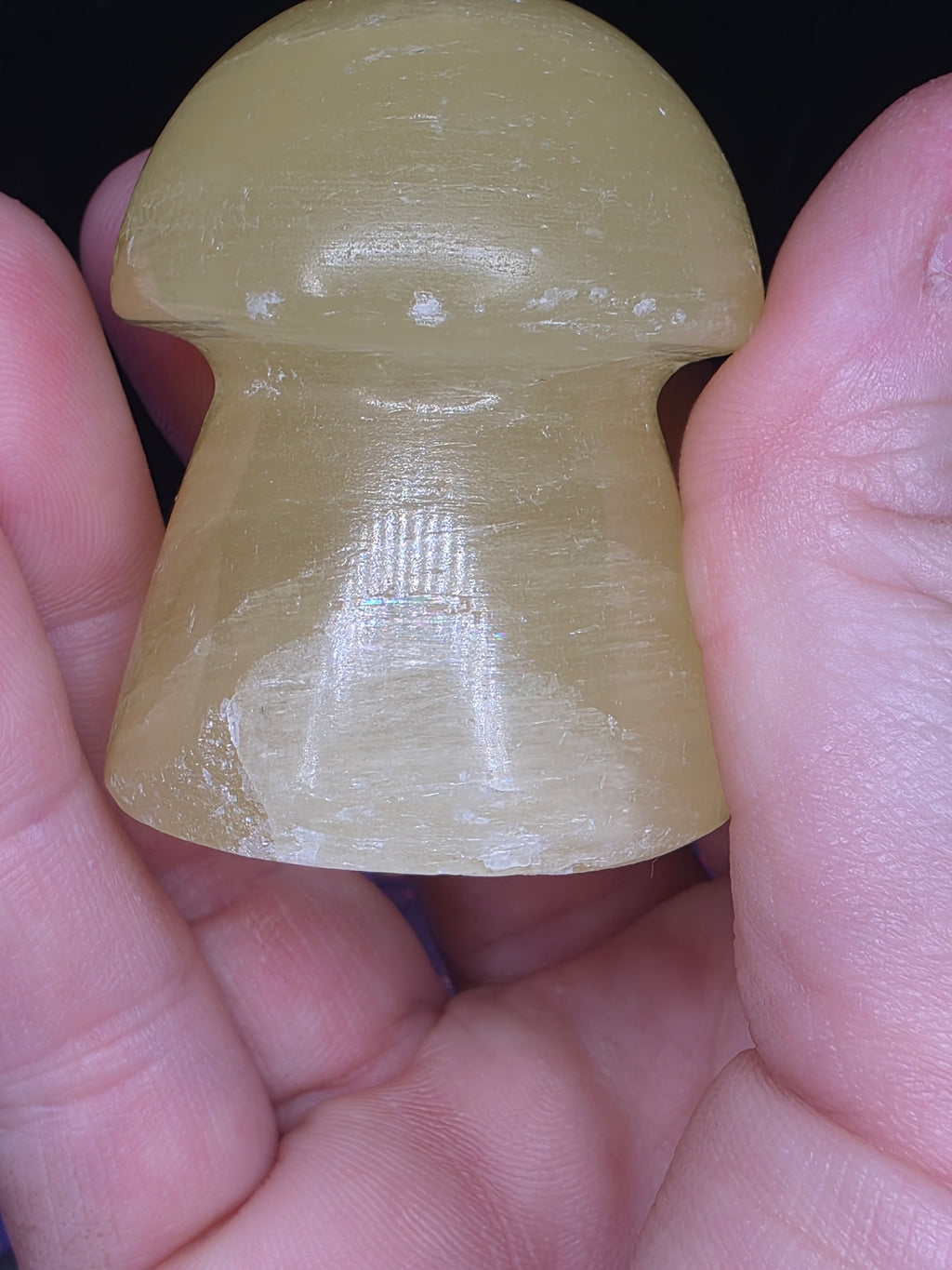 🍄 Lemon Calcite Mushroom Carving A