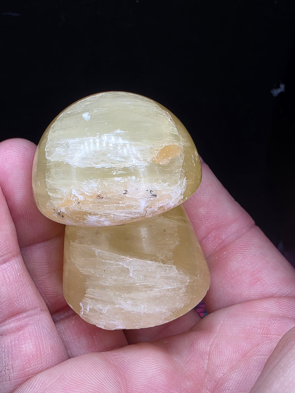 🍄 Lemon Calcite Mushroom Carving B