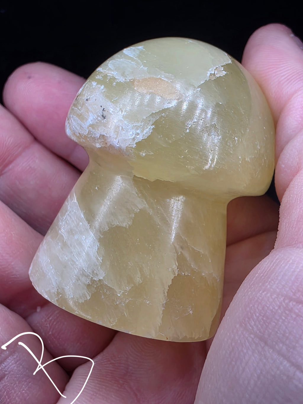 🍄 Lemon Calcite Mushroom Carving B