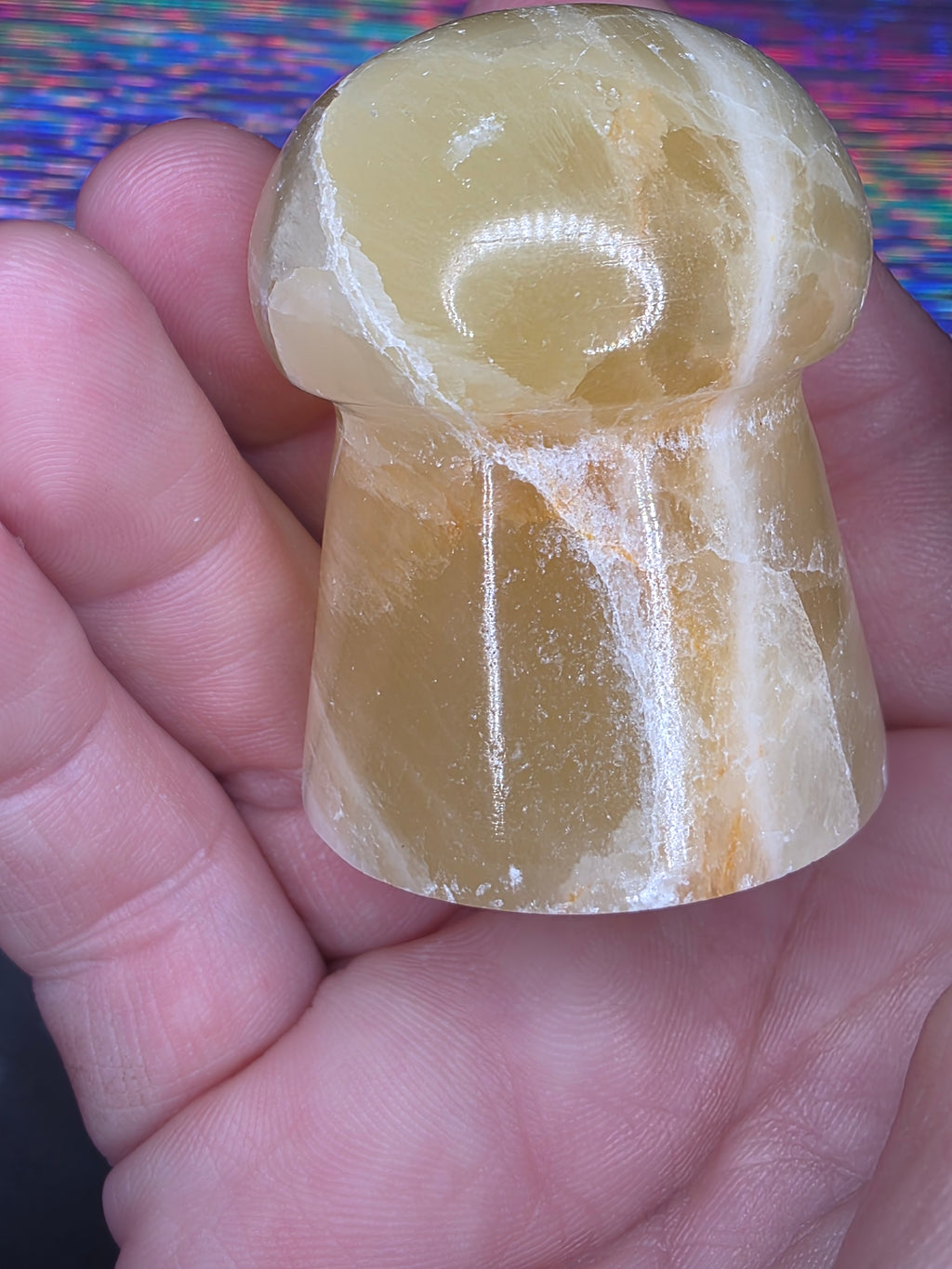 🍄 Lemon Calcite Mushroom Carving C
