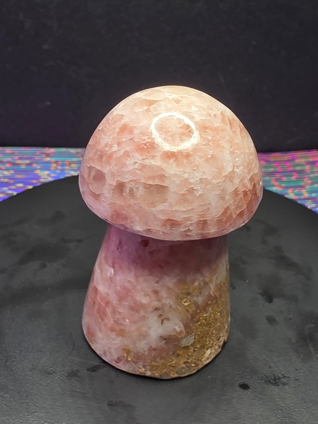 🍄 Strawberry Calcite Mushroom Carving A