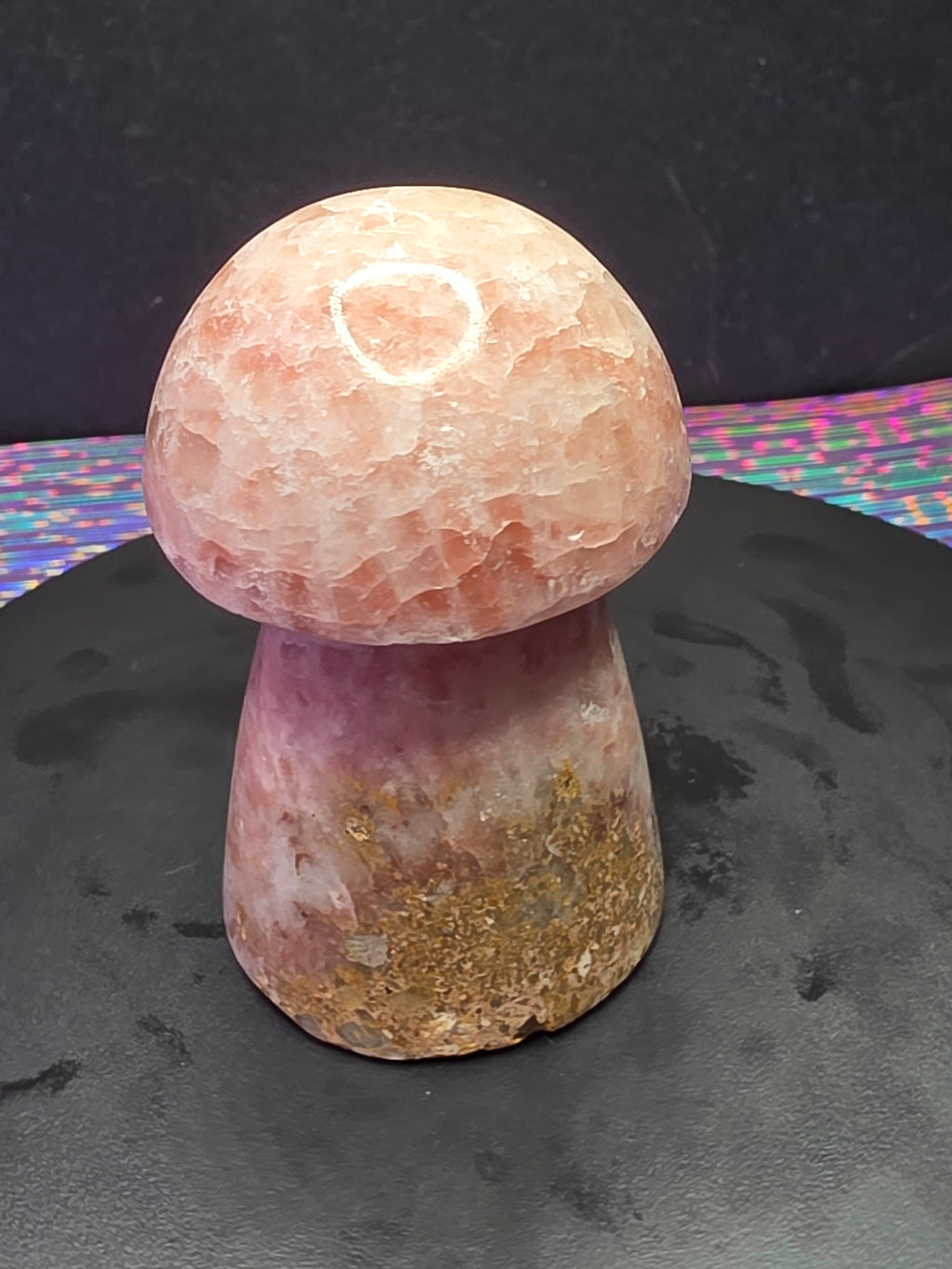 🍄 Strawberry Calcite Mushroom Carving A