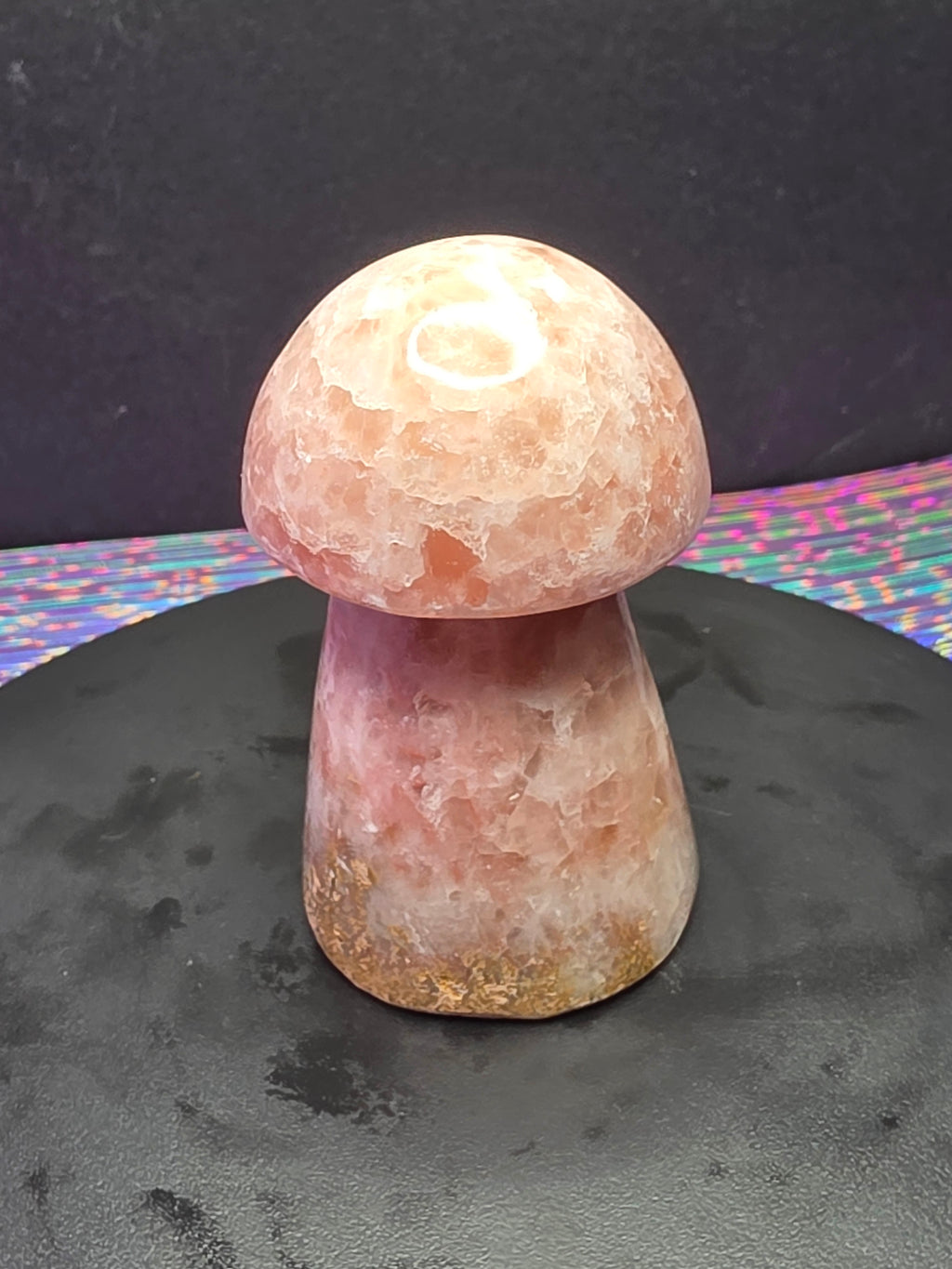 🍄 Strawberry Calcite Mushroom Carving A