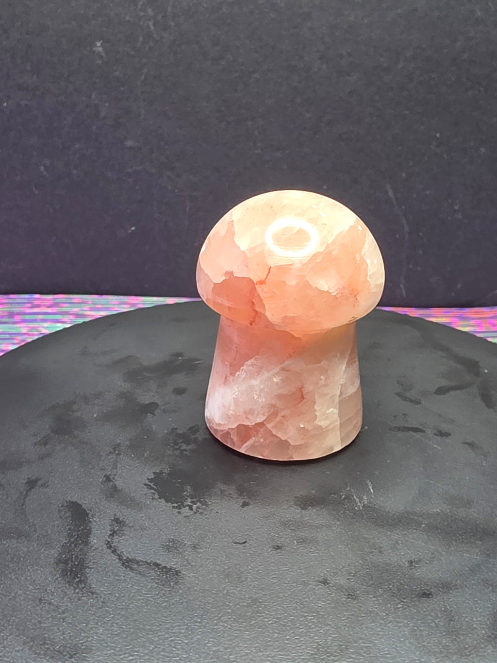 🍄 Strawberry Calcite Mushroom Carving B