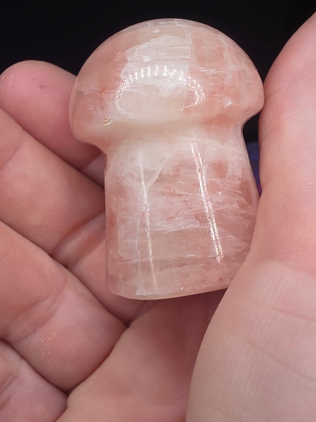 🍄 Strawberry Calcite Mushroom Carving B