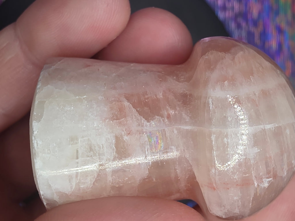 🍄 Strawberry Calcite Mushroom Carving B