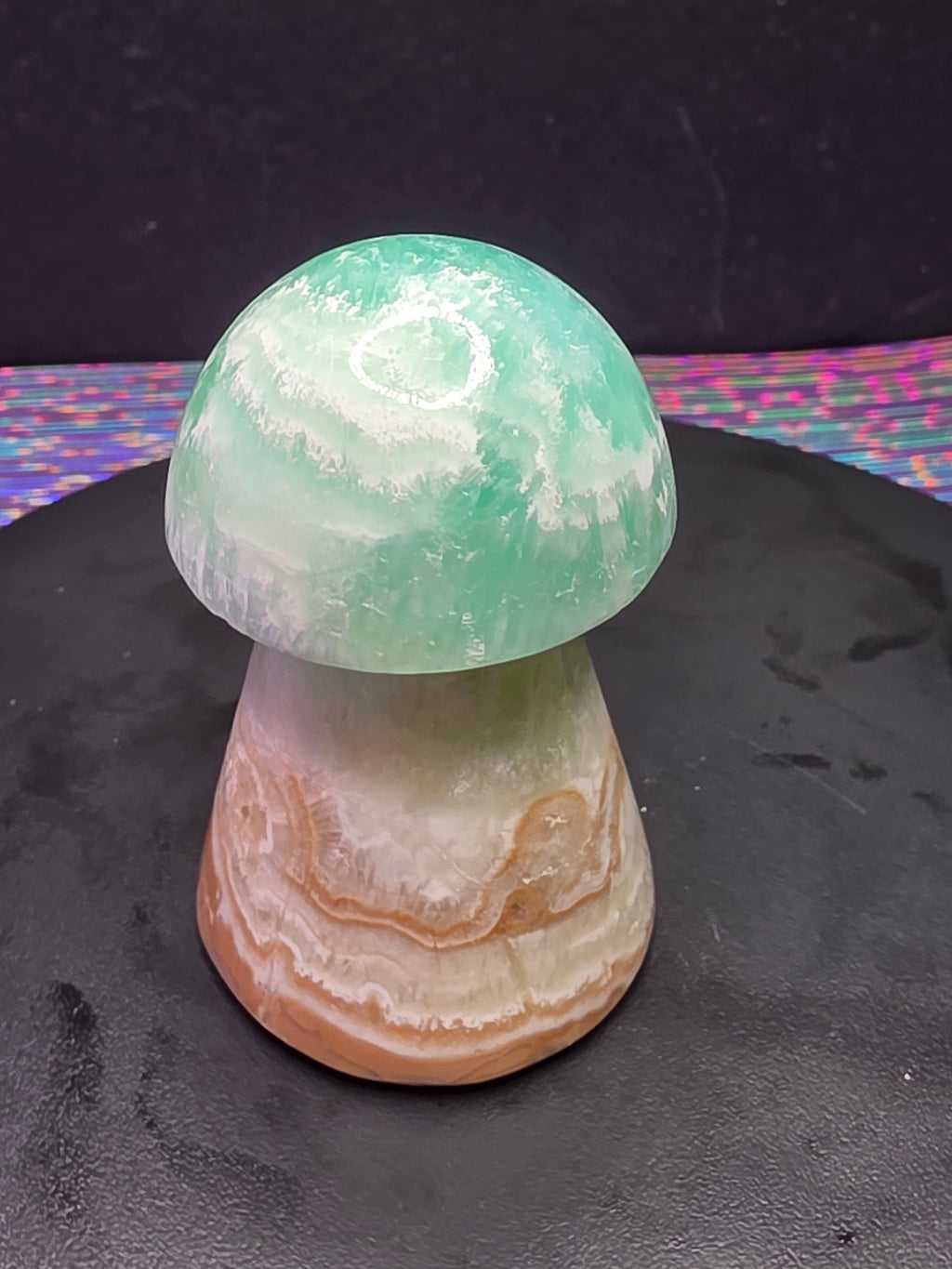 🍄 Caribbean Calcite Mushroom Carving B