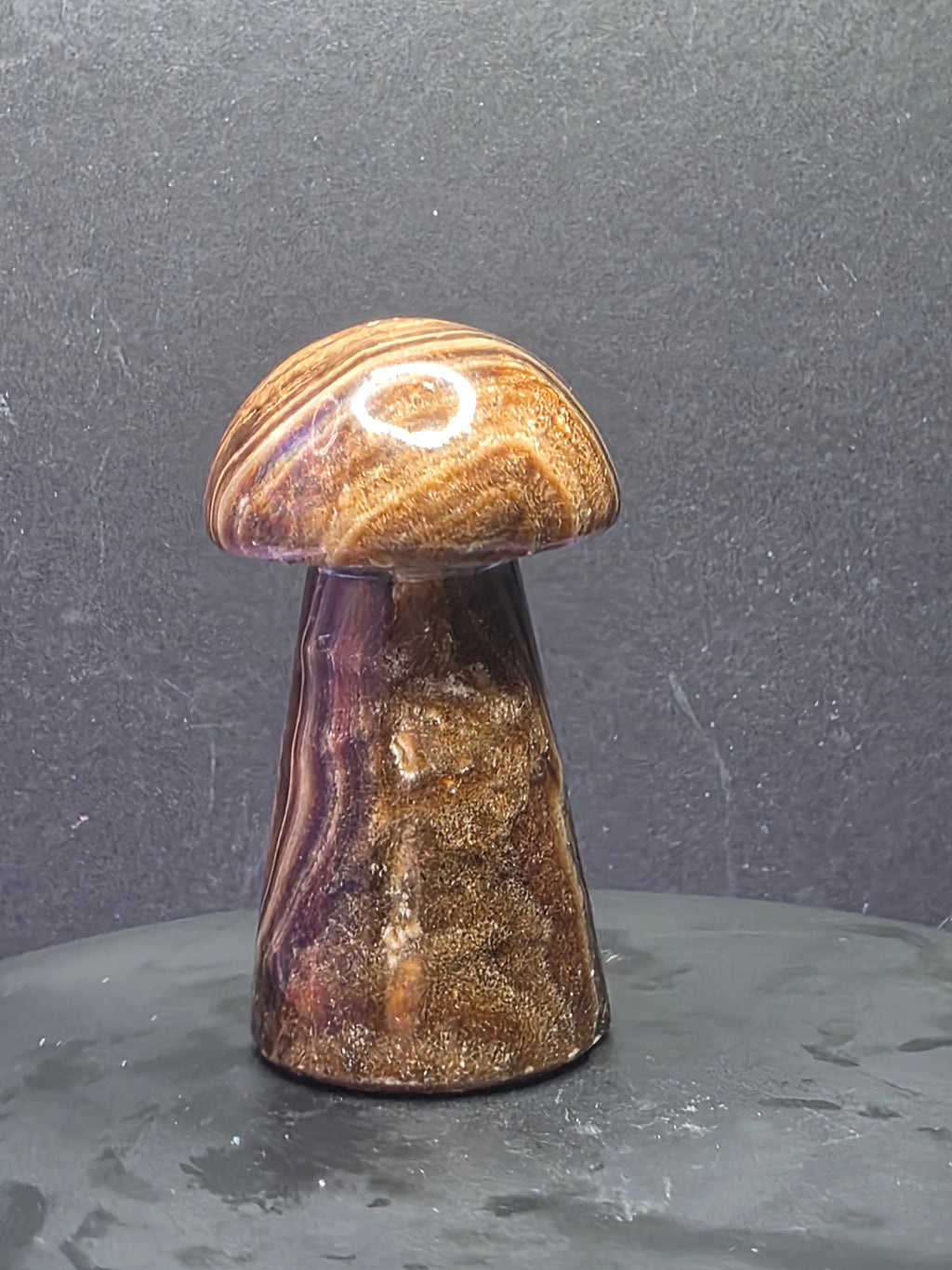 🍄 Chocolate Calcite Mushroom Carving A