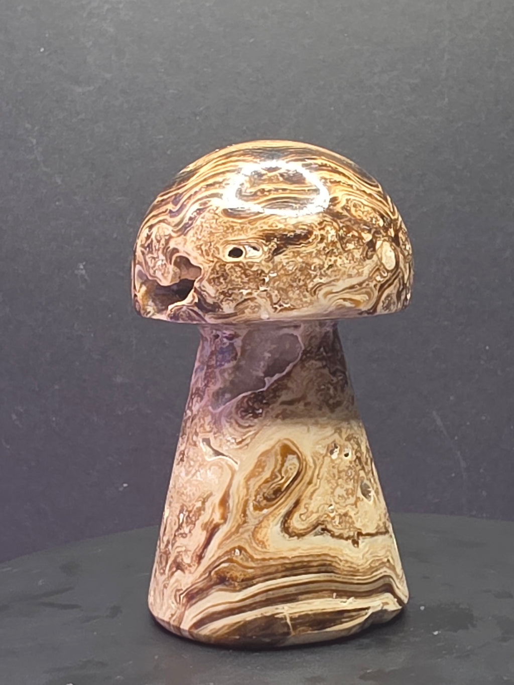🍄 Chocolate Calcite Mushroom Carving C