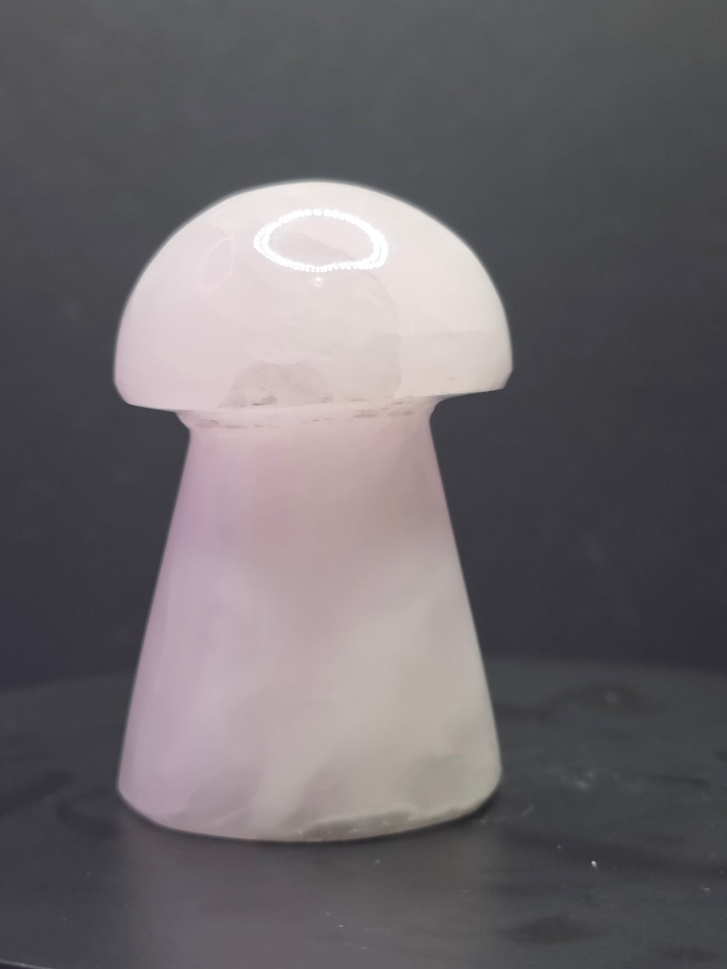 🍄 Pink Mangano Calcite Mushroom Carving A
