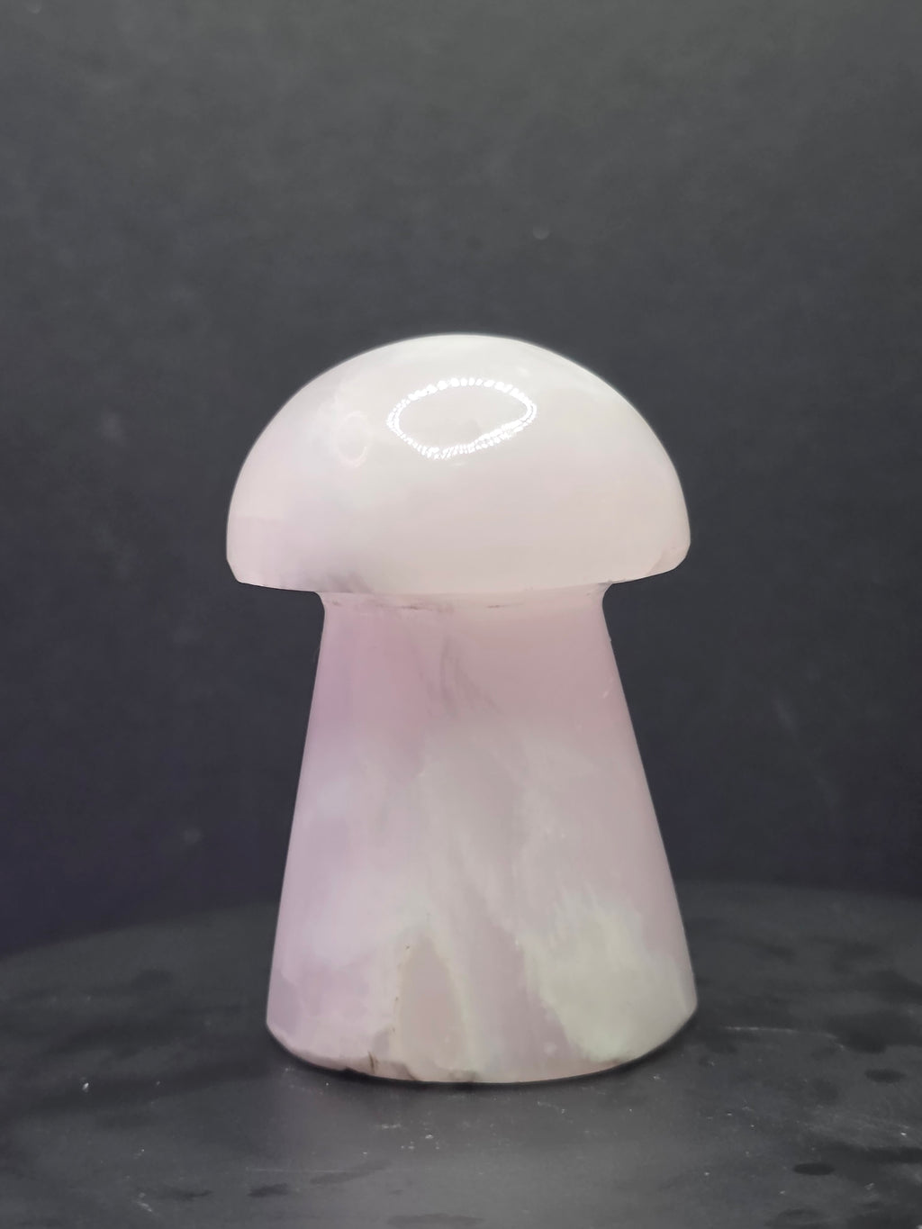🍄 Pink Mangano Calcite Mushroom Carving A