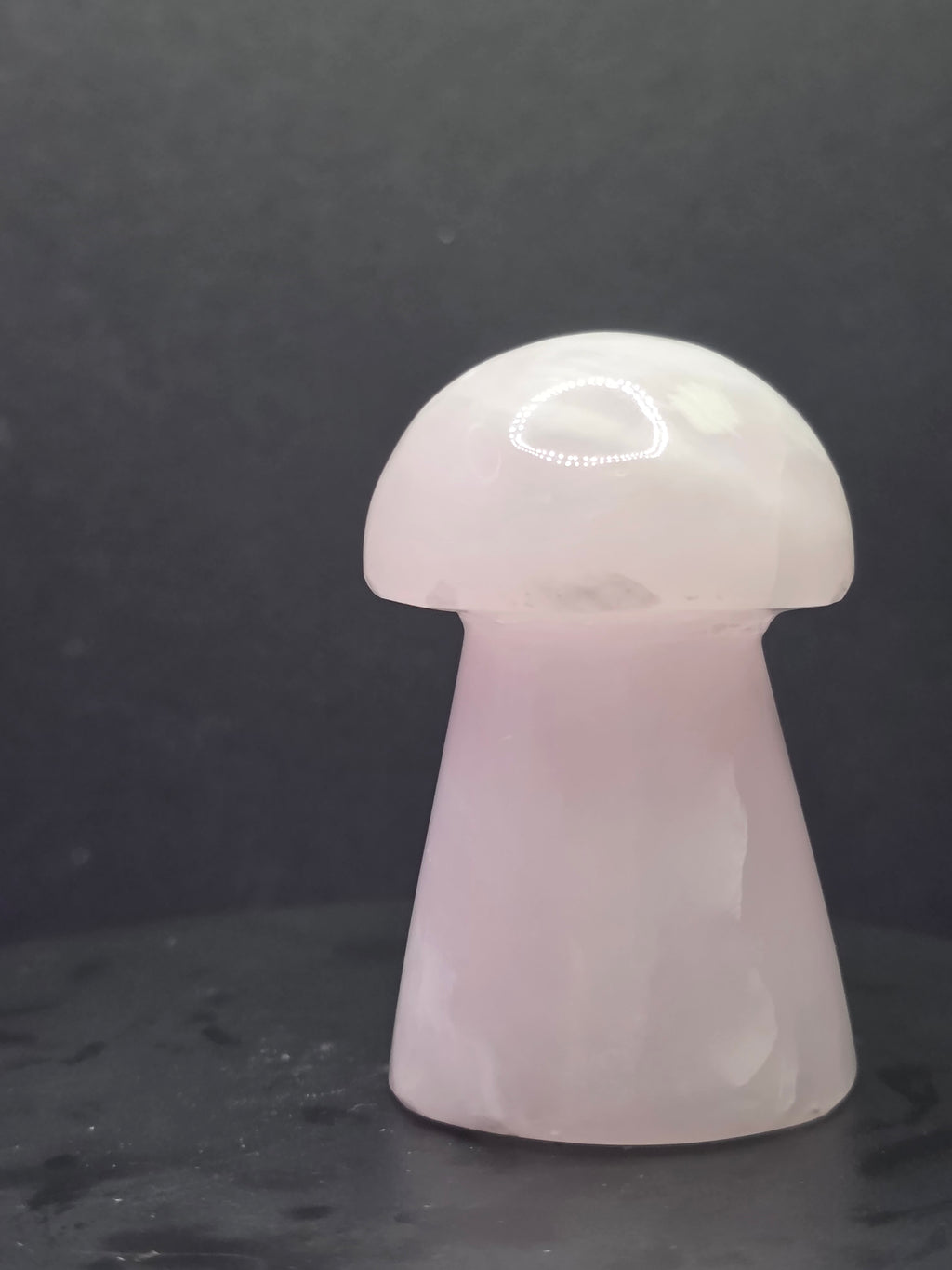 🍄 Pink Mangano Calcite Mushroom Carving A