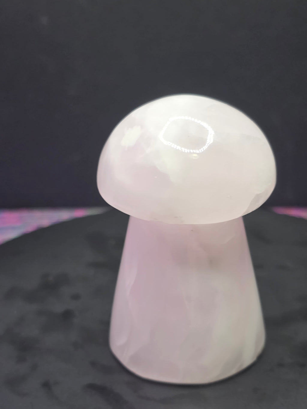 🍄 Pink Mangano Calcite Mushroom Carving A