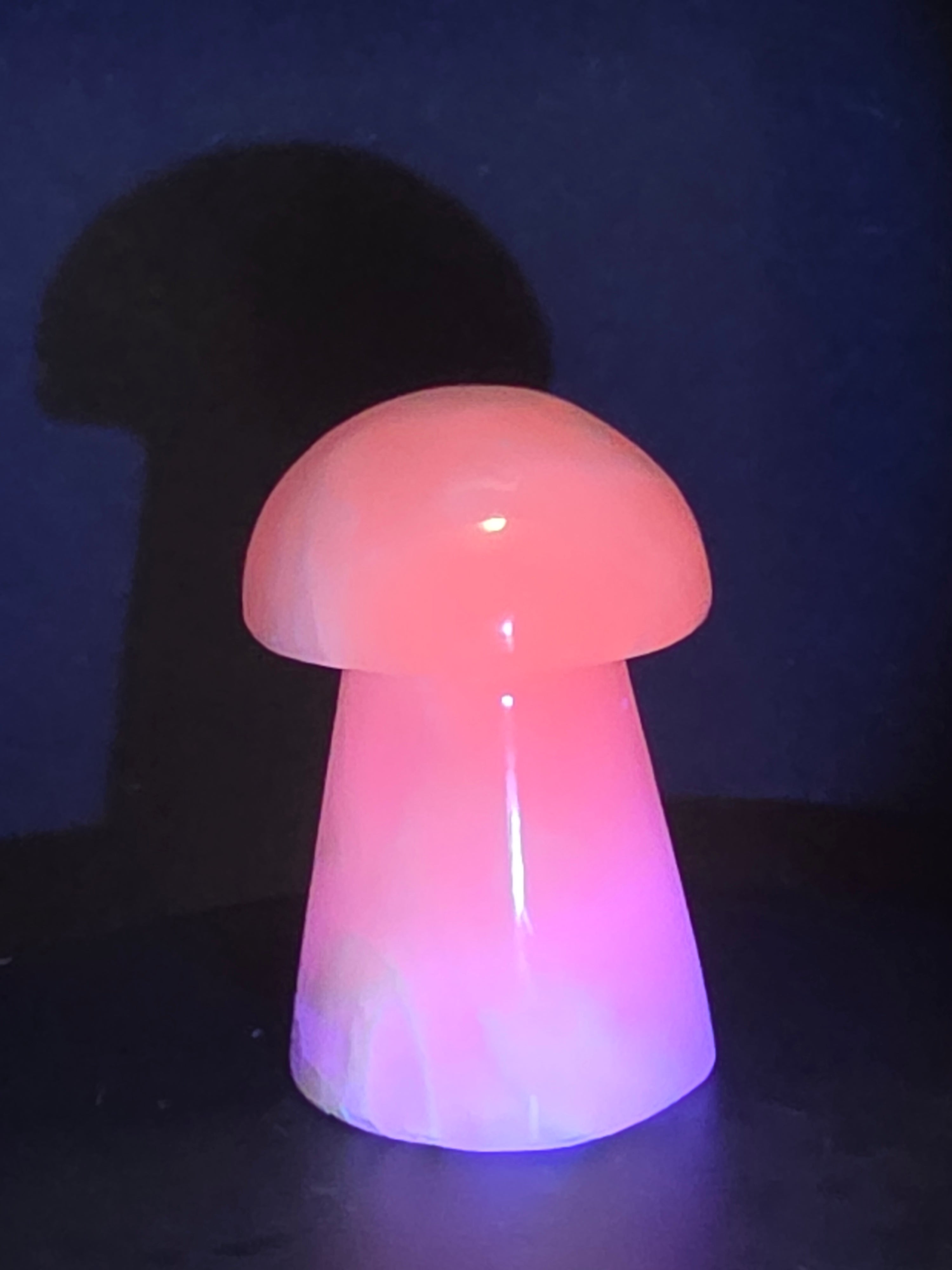 🍄 Pink Mangano Calcite Mushroom Carving A