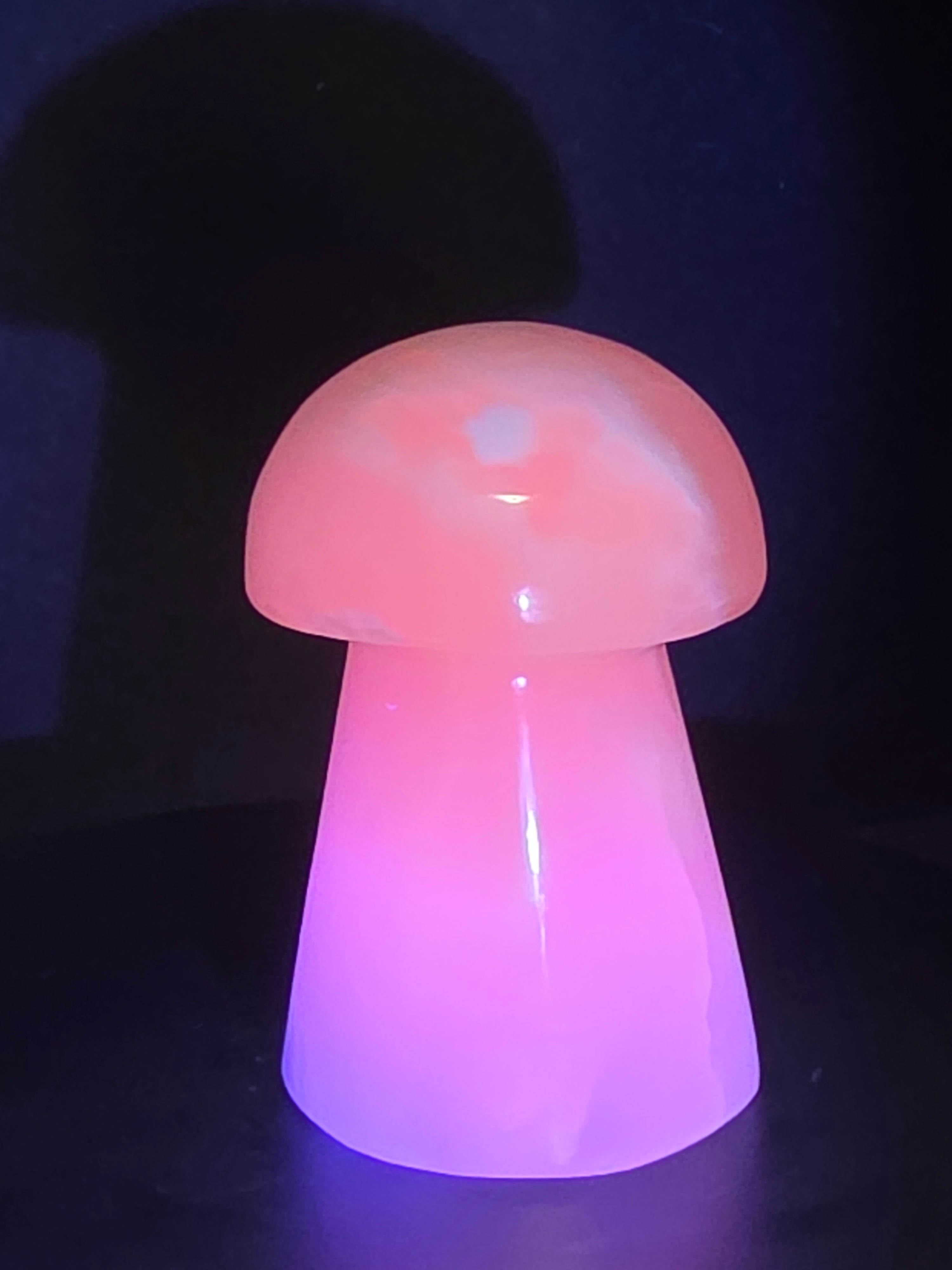🍄 Pink Mangano Calcite Mushroom Carving A