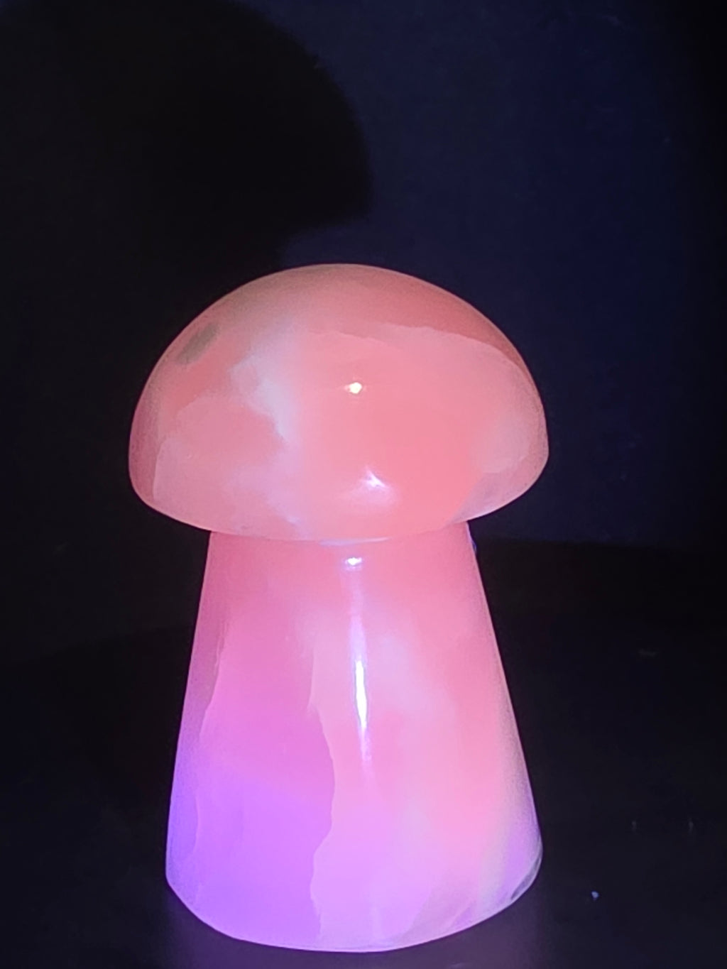 🍄 Pink Mangano Calcite Mushroom Carving A