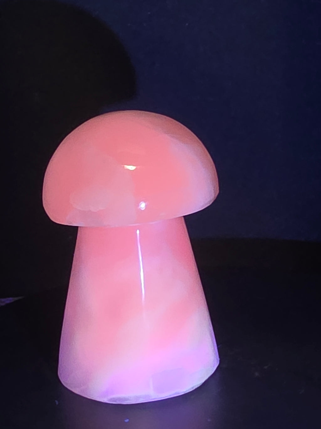 🍄 Pink Mangano Calcite Mushroom Carving A