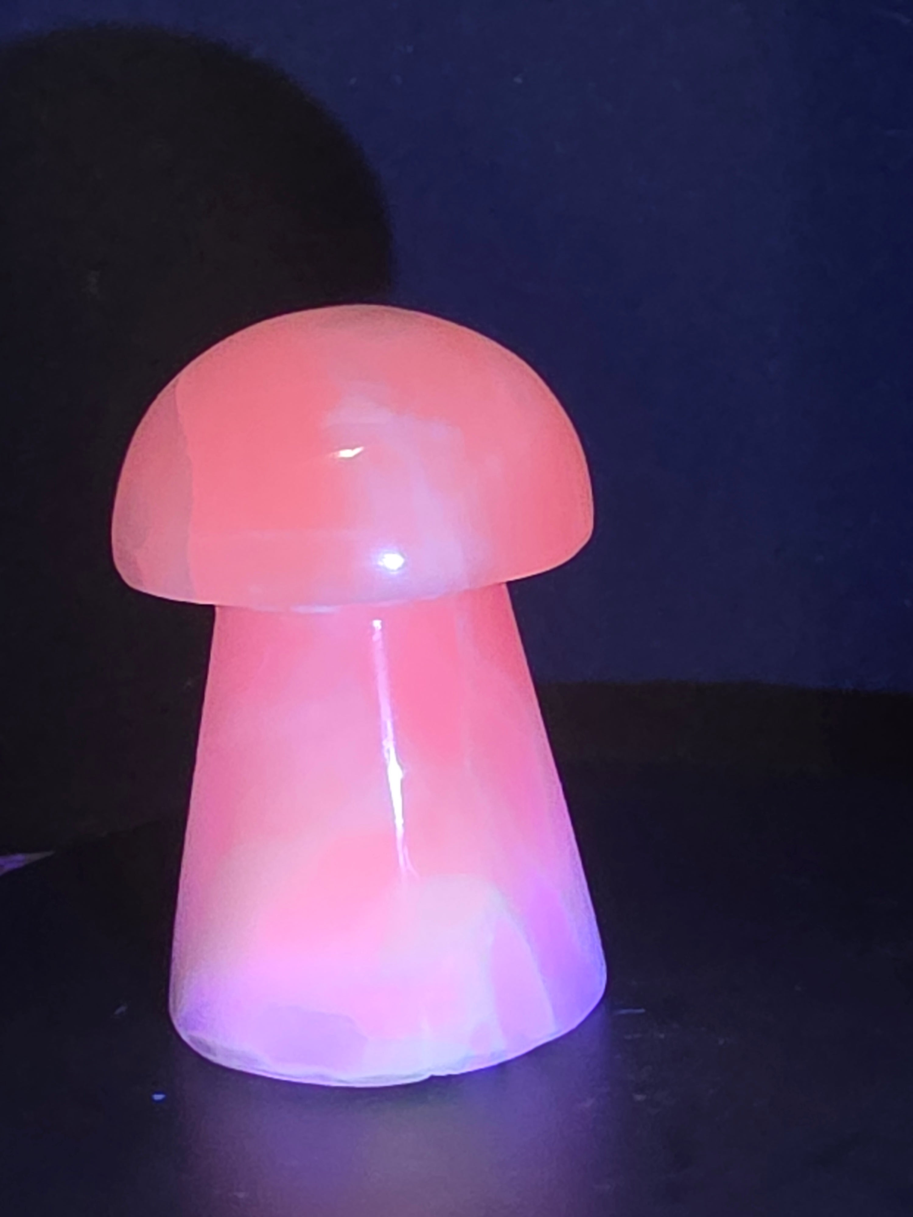 🍄 Pink Mangano Calcite Mushroom Carving A