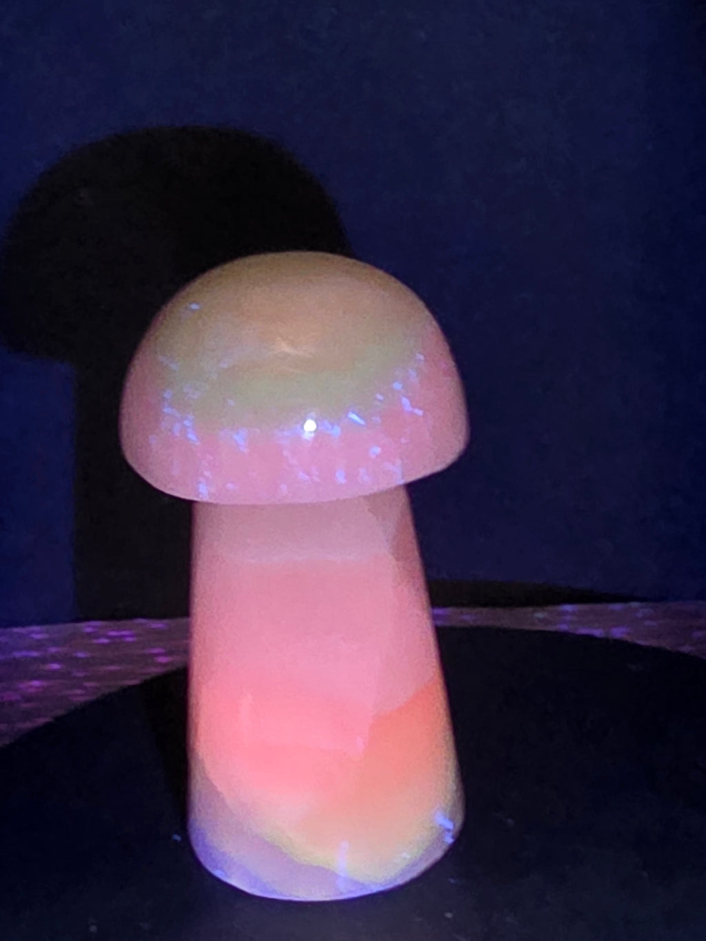 🍄 Pink Mangano Calcite Mushroom Carving B