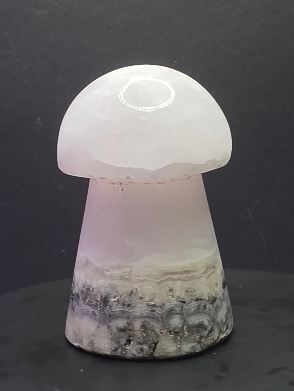 💗 Pink Mangano Calcite Mushroom Carving C