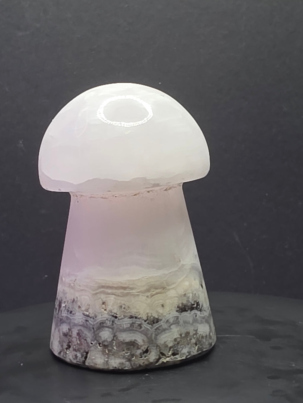 💗 Pink Mangano Calcite Mushroom Carving C