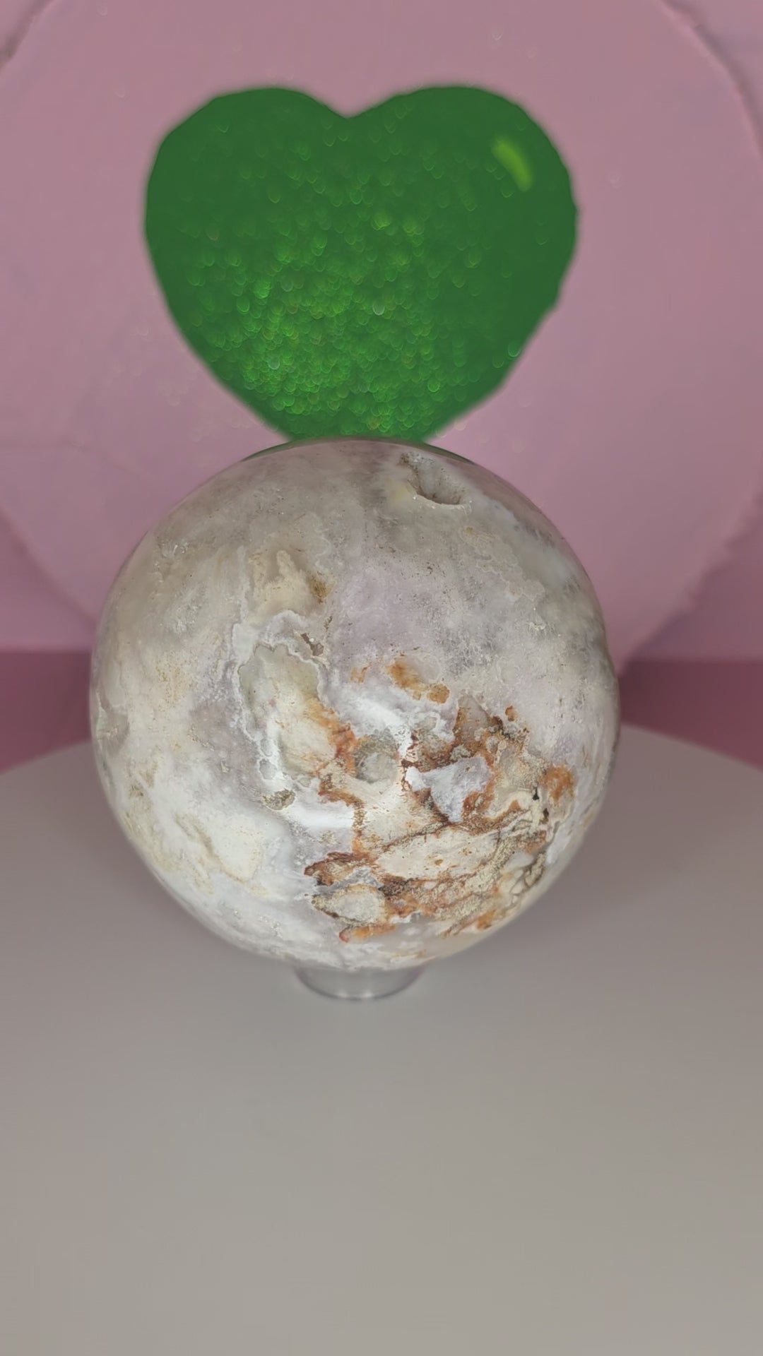 Pink Amethyst and Flower Agate Sphere D