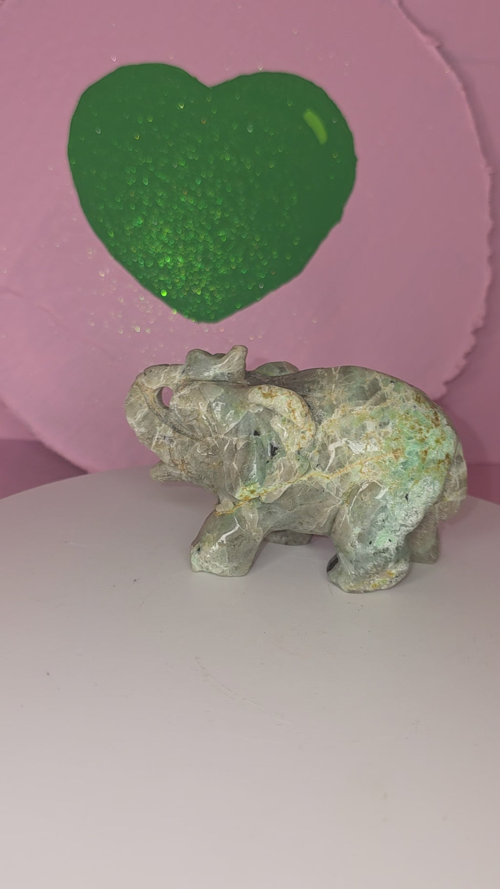 Garnierite Green Moonstone Elephant B