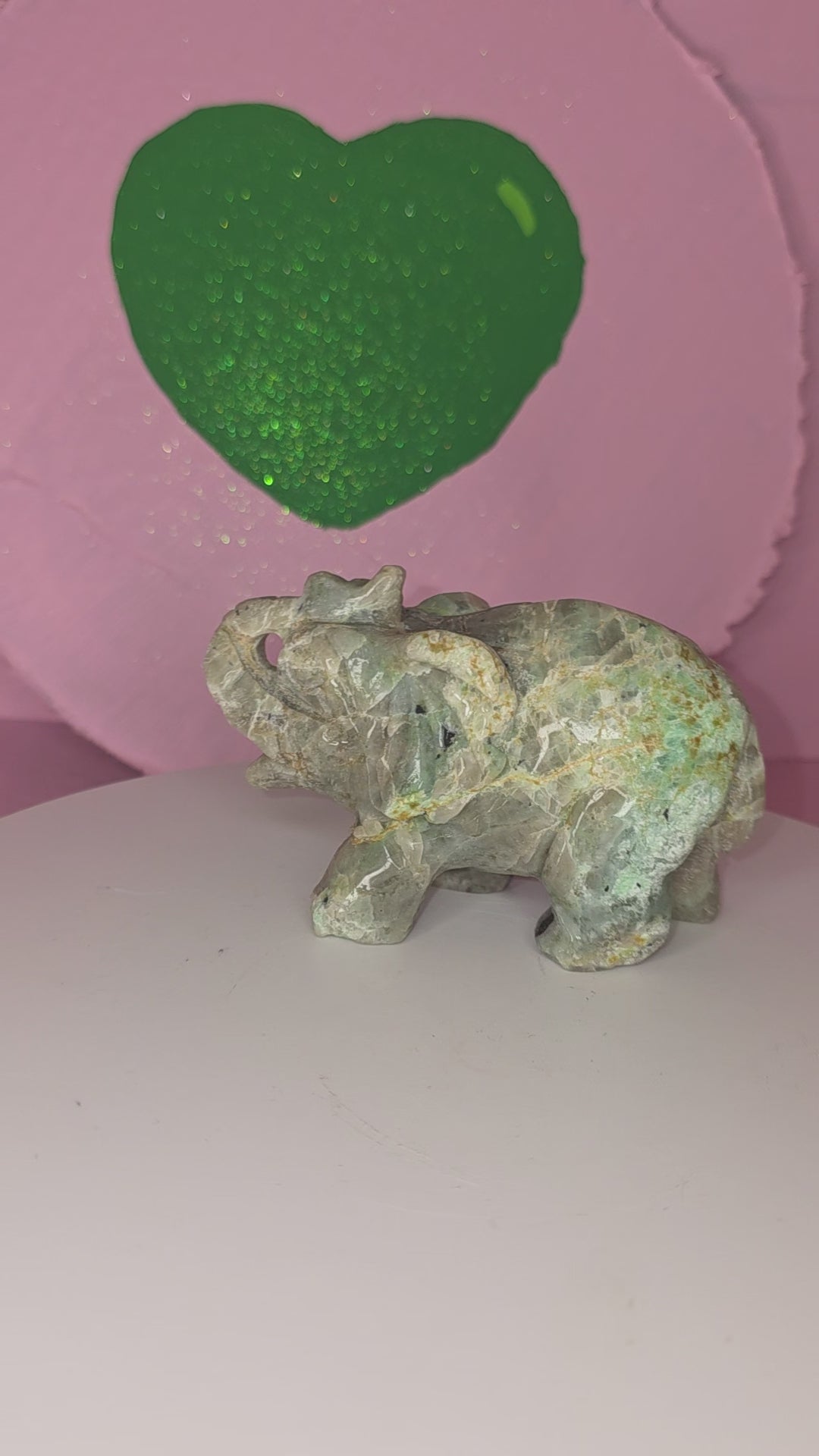 Garnierite Green Moonstone Elephant B